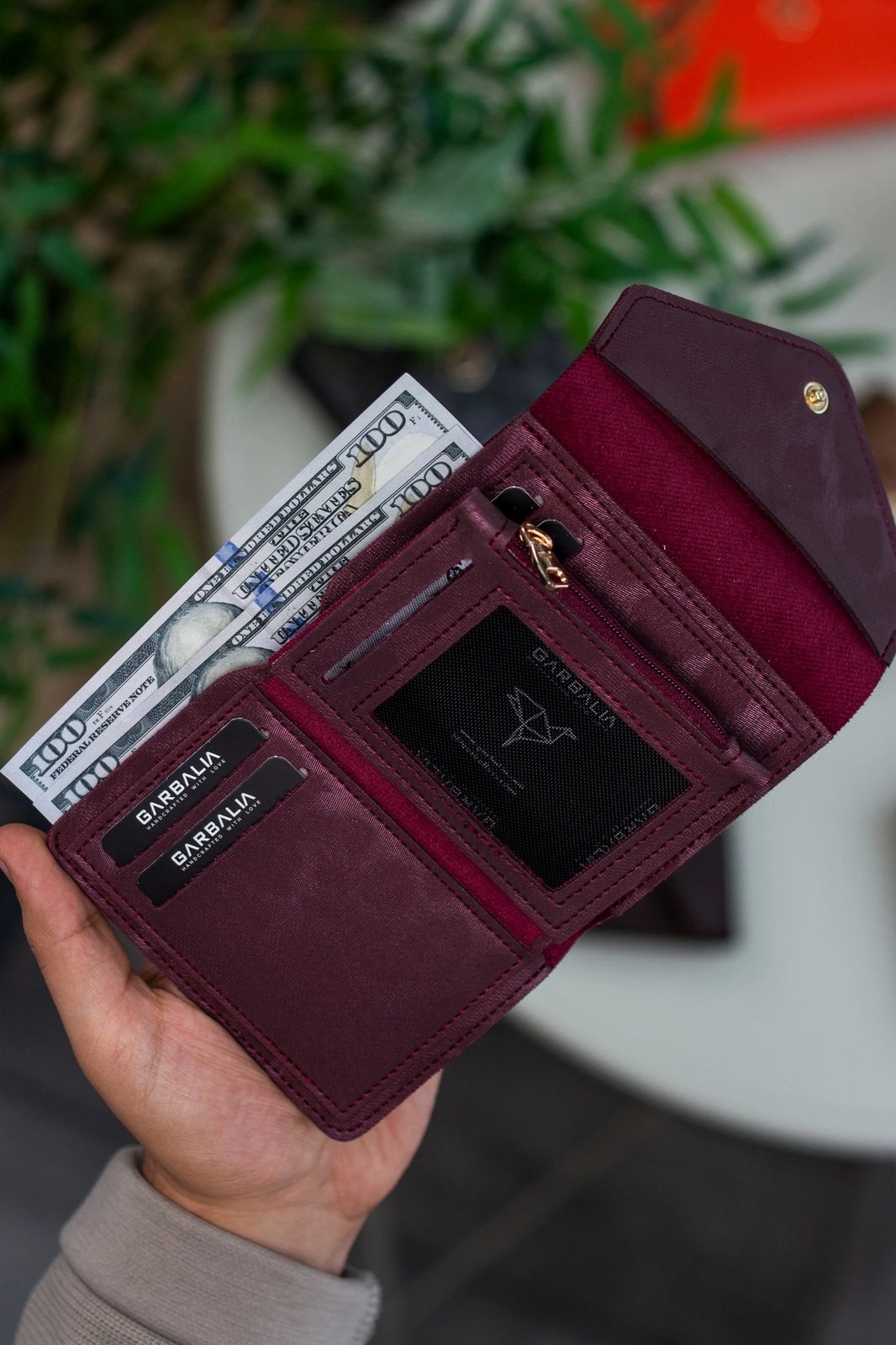 Portofol për gra, Zoozie Bags, ngjyrë e kuqe e thellë, leopard