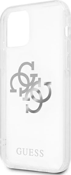 Mbështjellës Guess GUHCP12LKS4GSI për iPhone 12 Pro Max 6.7", transparent, me varëse argjendi