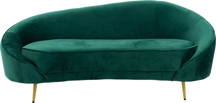 Divan treshe Amora kadife jeshile e errët - metal i artë 180x81x77cm