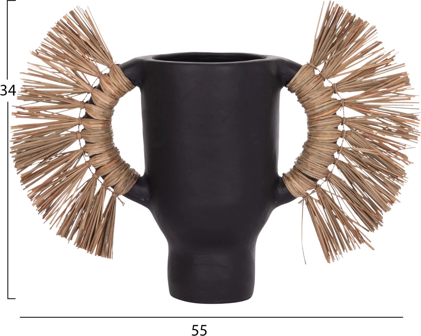 Vazo dekorative tavoline ALICA, terrakotë e zezë, bar i thatë, 55x19x34cm Vazo dekorative tavoline ALICA, terrakotë e zezë, bar i thatë, 55x19x34cm