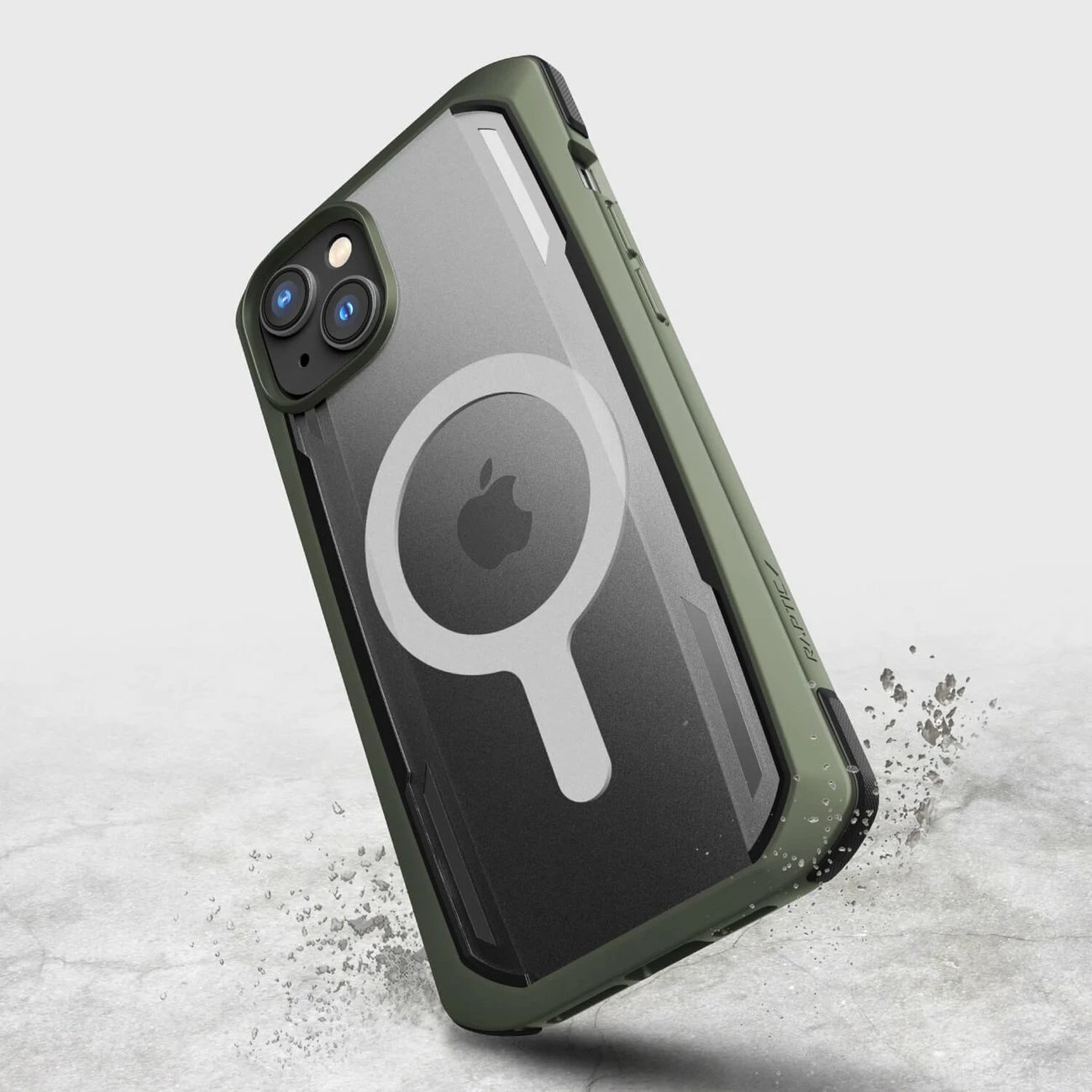 Mbështjellës Raptic X-Doria Secure Case për iPhone 14 Plus me MagSafe, i gjelbër
