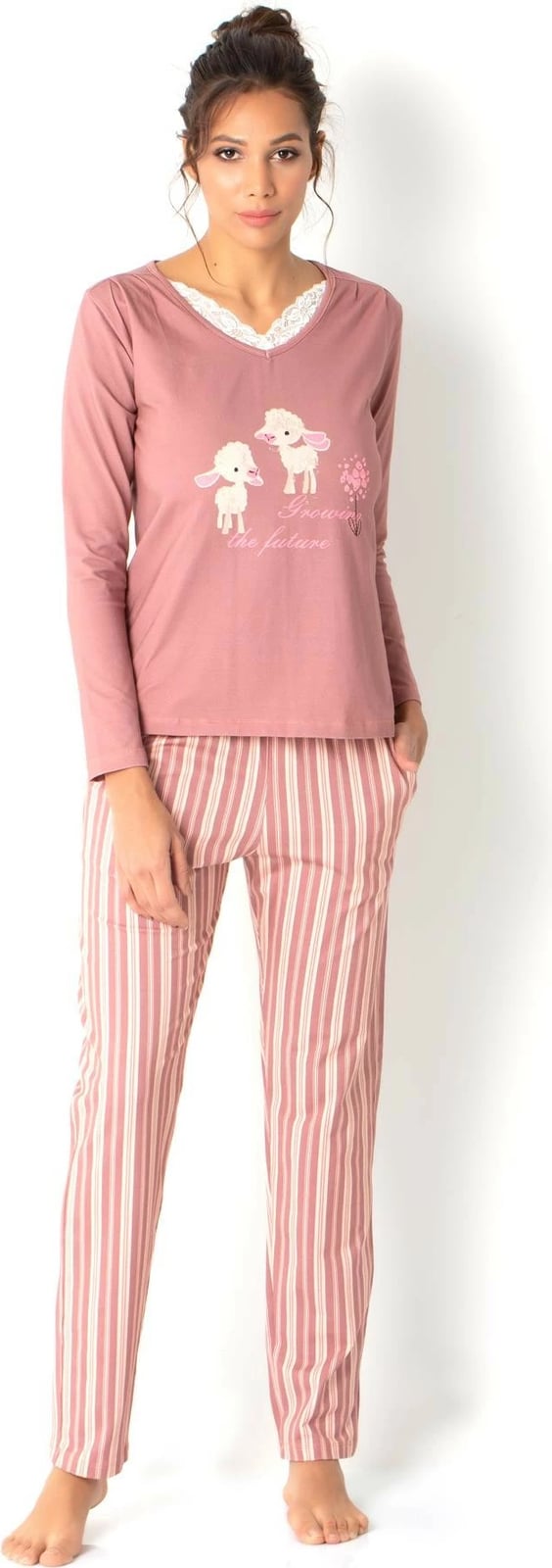 Set pizhamash për gra, Jumeon, 002-000669, ngjyrë e kuqe tjegulle