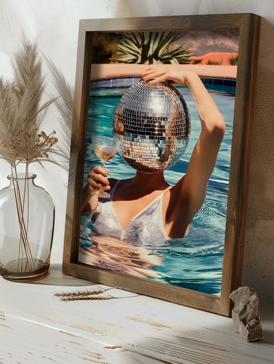 Pikturë dekorative me kornizë MDF, shumëngjyrëshe, Wallity, GE107-L