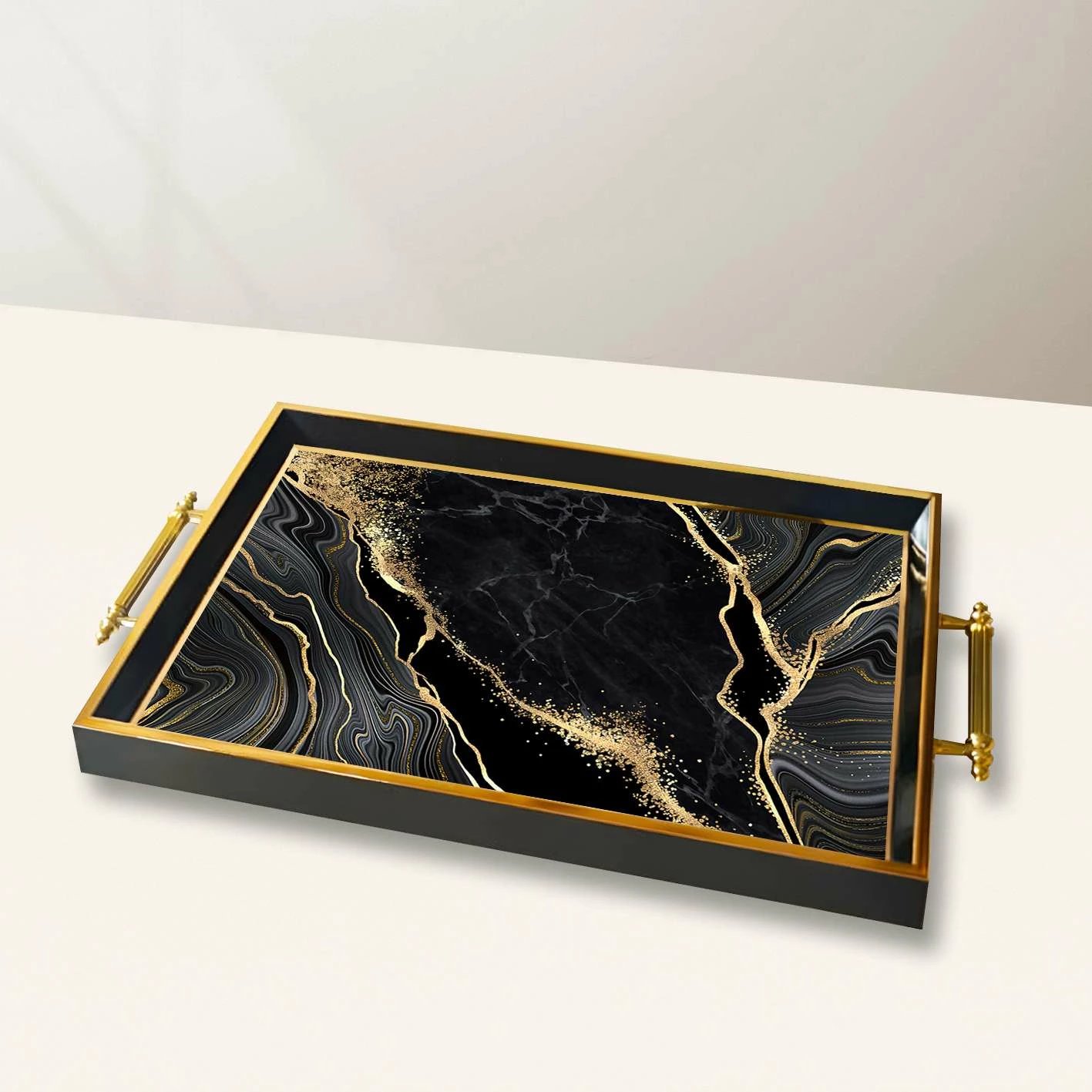 Tabaka xhami, dizajn elegant, shumëngjyrëshe, TPA10018, 50x29x3.5 cm