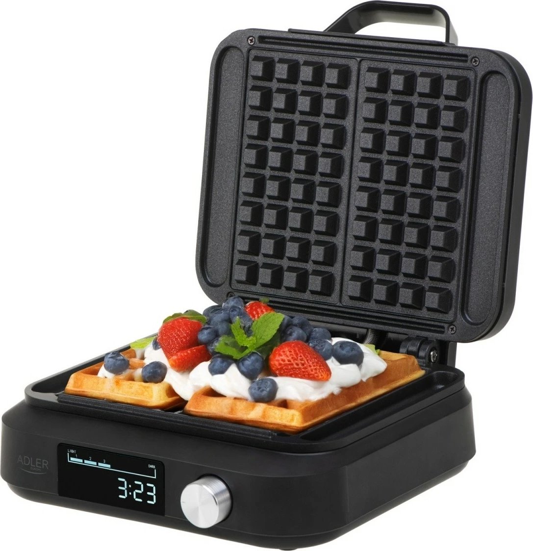 Aparat për waffle Adler AD 3087, me ekran LED, i zi