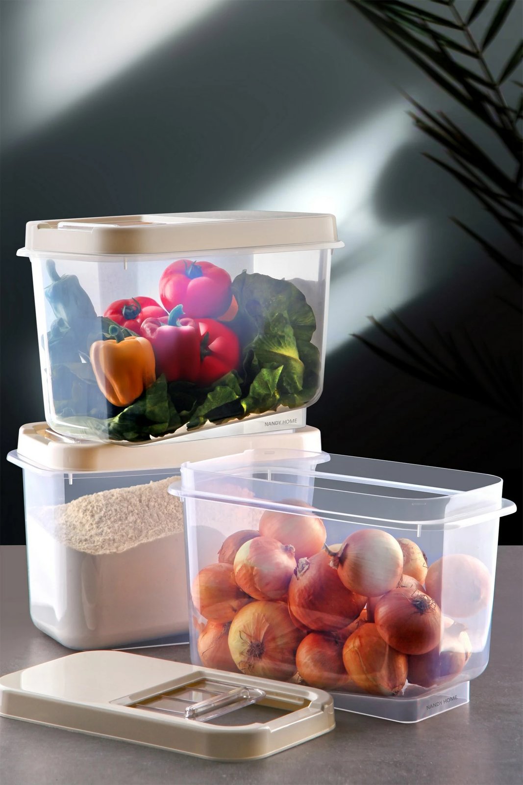 Set kuti për organizim (3 copë), ngjyrë krem, MULBEI03-100