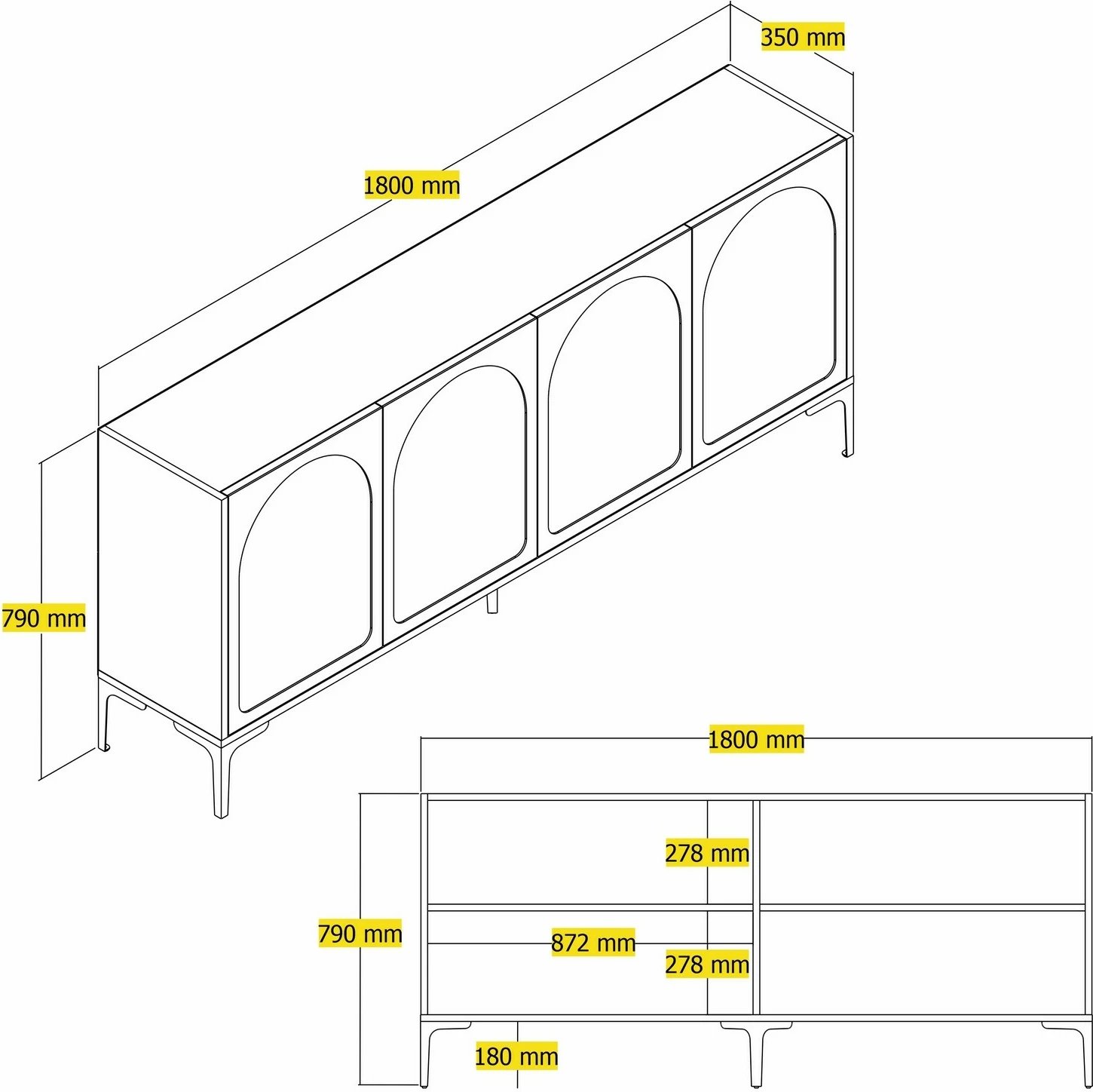 Konsol Lyon 79, ngjyrë Atlas dhe e zezë