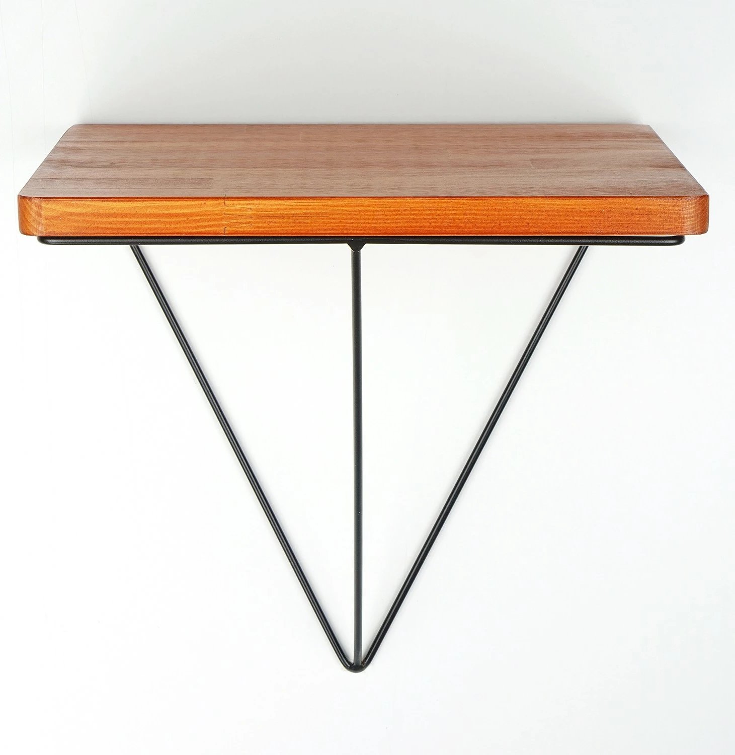 Raft dekorativ prej druri për mur, ngjyrë arre dhe e zezë, Hanah Home, Wr037