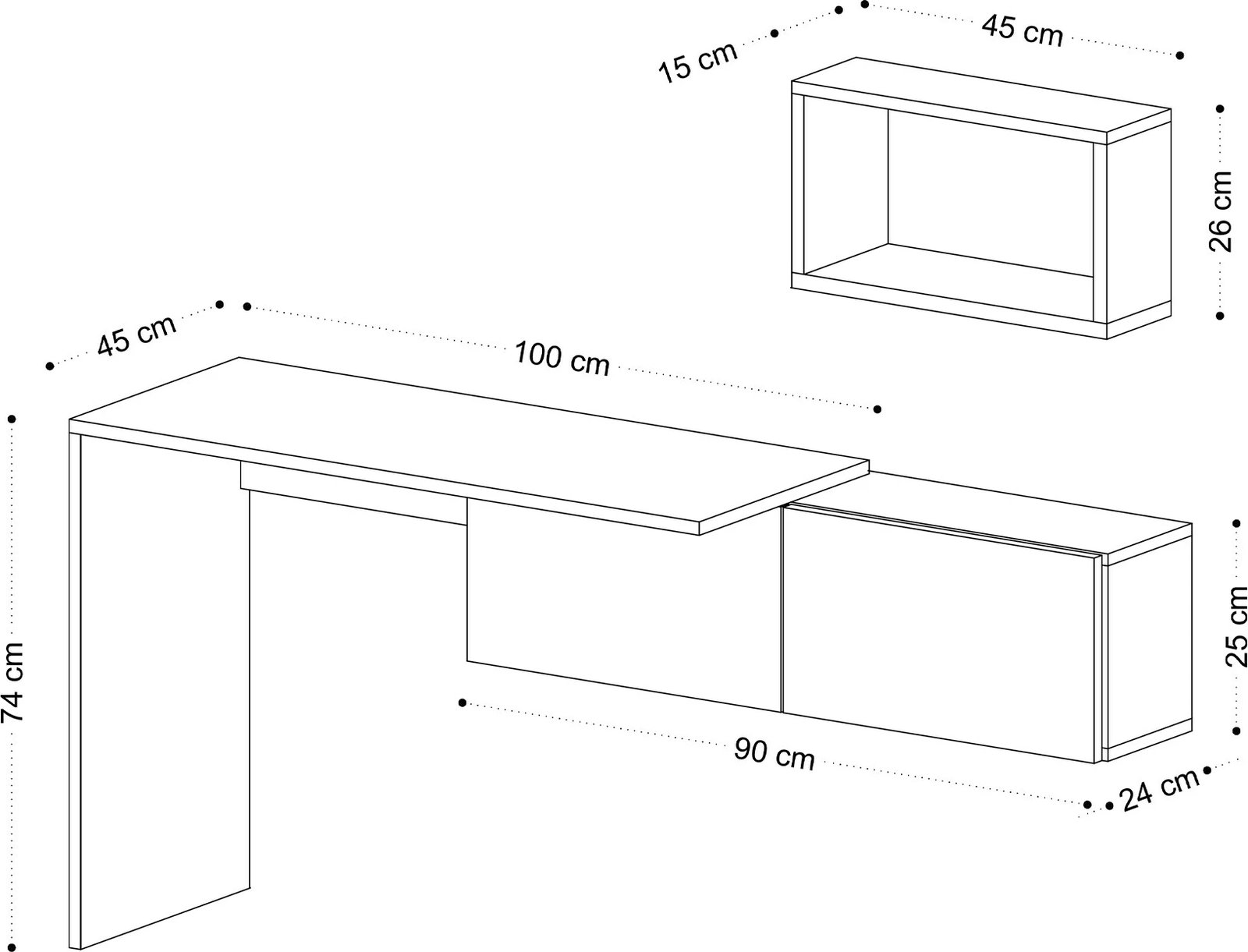 Tavolinë pune Hanah Home, Tiff, e bardhë dhe lis