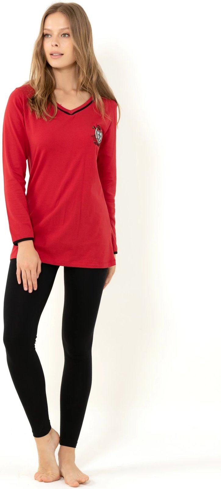 Set pizhamash për gra, ngjyrë e kuqe Claret, Jumeon 002-000254