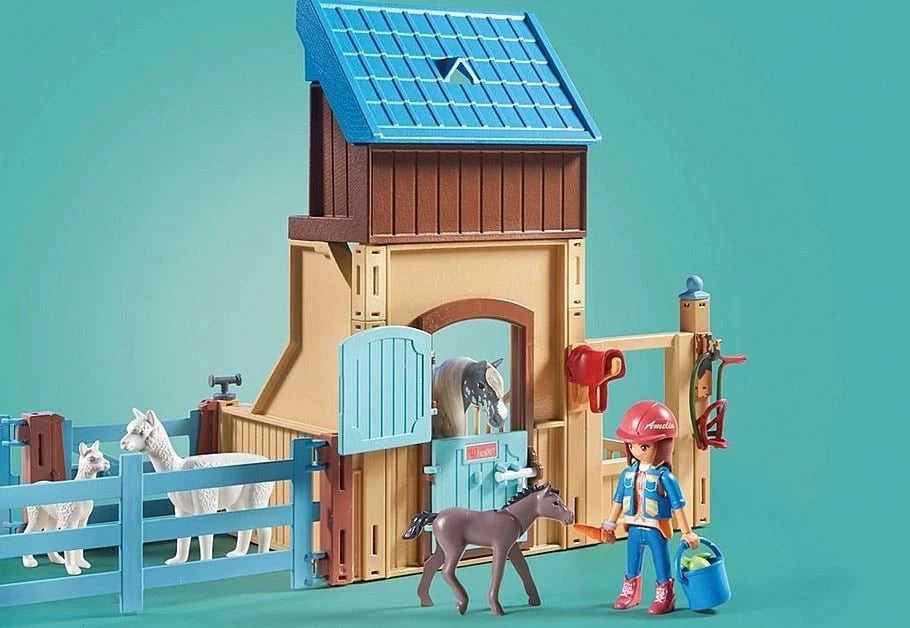 Set lodrash Playmobil Horses of Waterfall 71353 me Amelia, Whisper dhe stalla, 117 pjesë