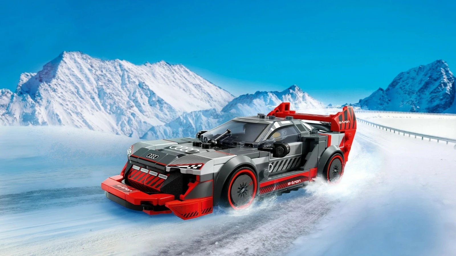 Set ndërtimi LEGO Speed Champions Audi S1 E-tron Quattro 76921, 274 pjesë, për fëmijë dhe koleksionistë, gri/kuqe