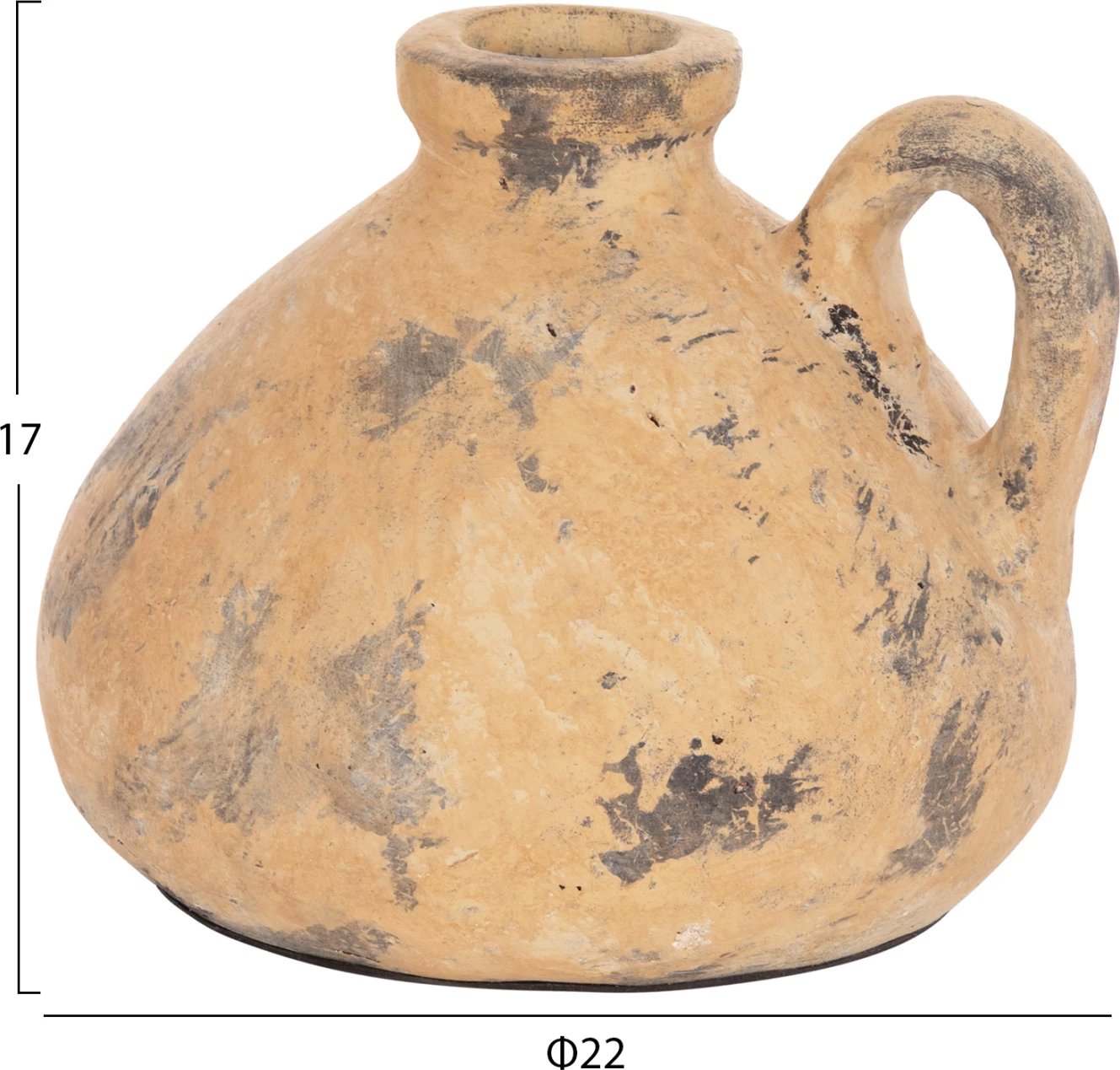 Vazo dekorative tavoline VERMO, terrakotë, bezhë e fërkuar, Φ22x17Hcm Vazo dekorative tavoline VERMO, terrakotë, bezhë e fërkuar, Φ22x17Hcm