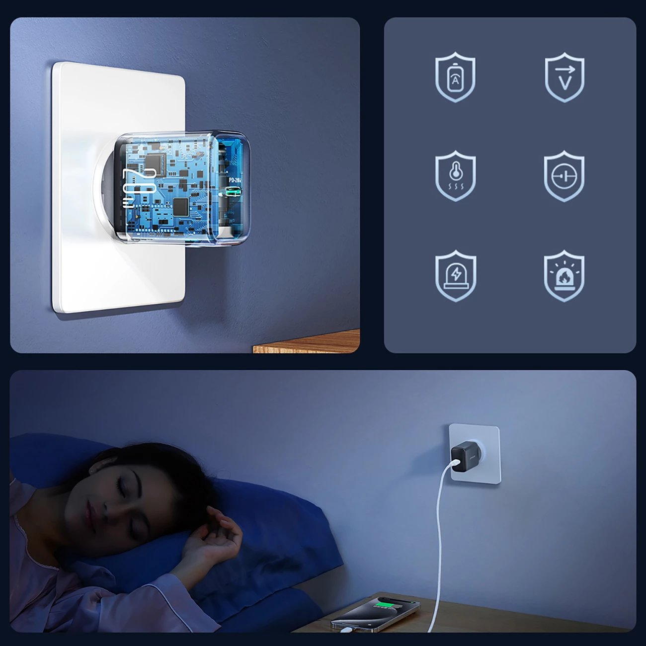 Karikues rrjeti Joyroom JR-TCF20, USB-C, 20W, i zi