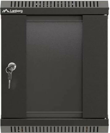 Kabinet RACK montim muri, Lanberg WF11-3306-10B, 10", 6U, 300x300 mm, derë xhami, IP20, ngjyrë e zezë