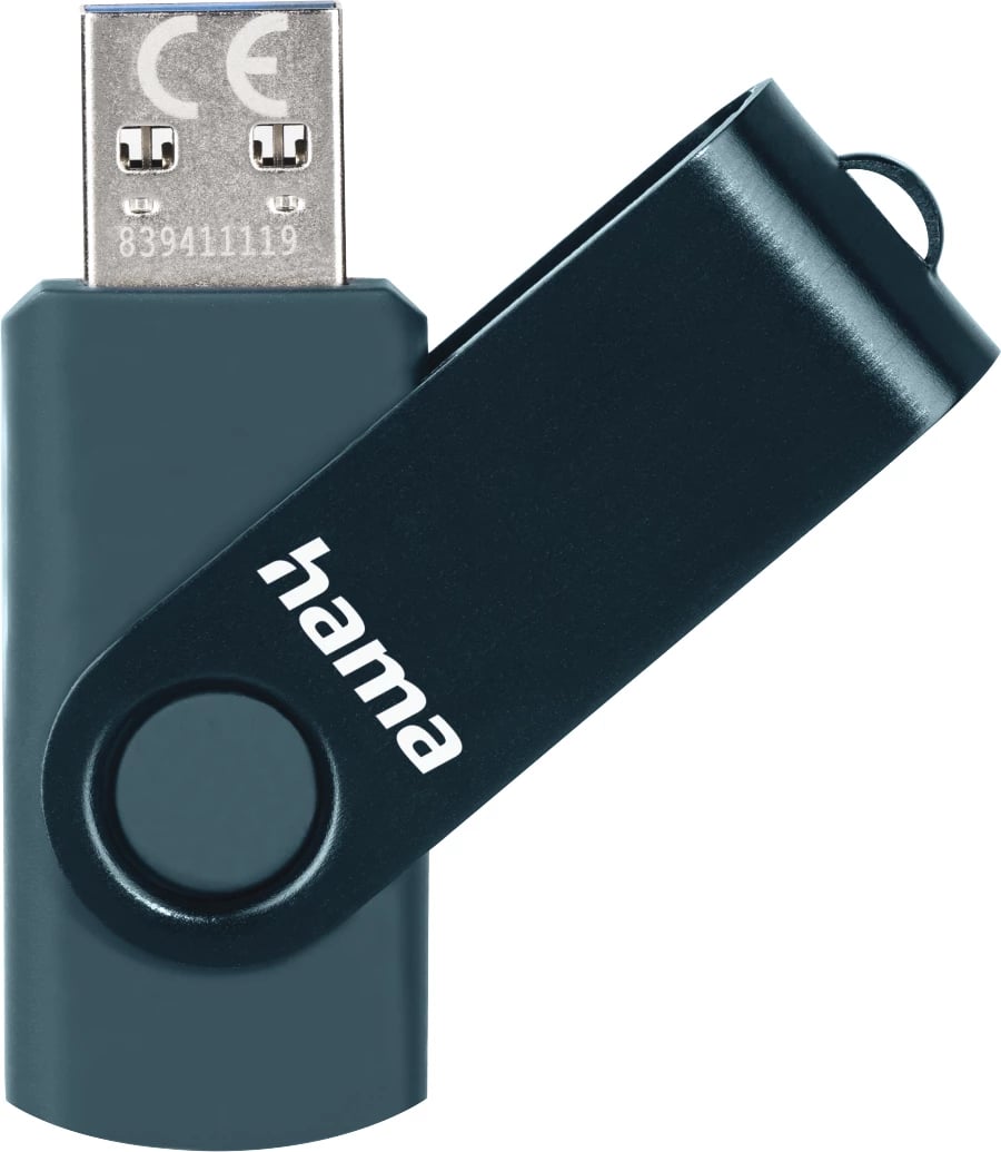 USB Hama "Rotate", 3.0, 128GB, 90MB/s, kaltër e errët, 182465