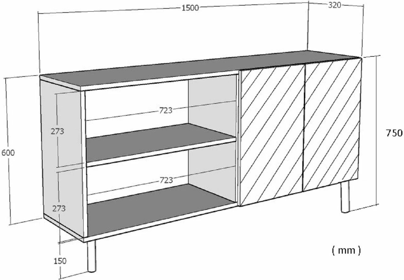 Konsol Skye Decor, ngjyrë safir, e bardhë, ari