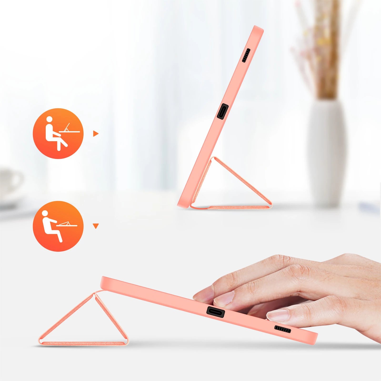 Mbështjellës tablet Dux Ducis Domo për Samsung Tab S9 FE+, lëkurë ekologjike, rozë