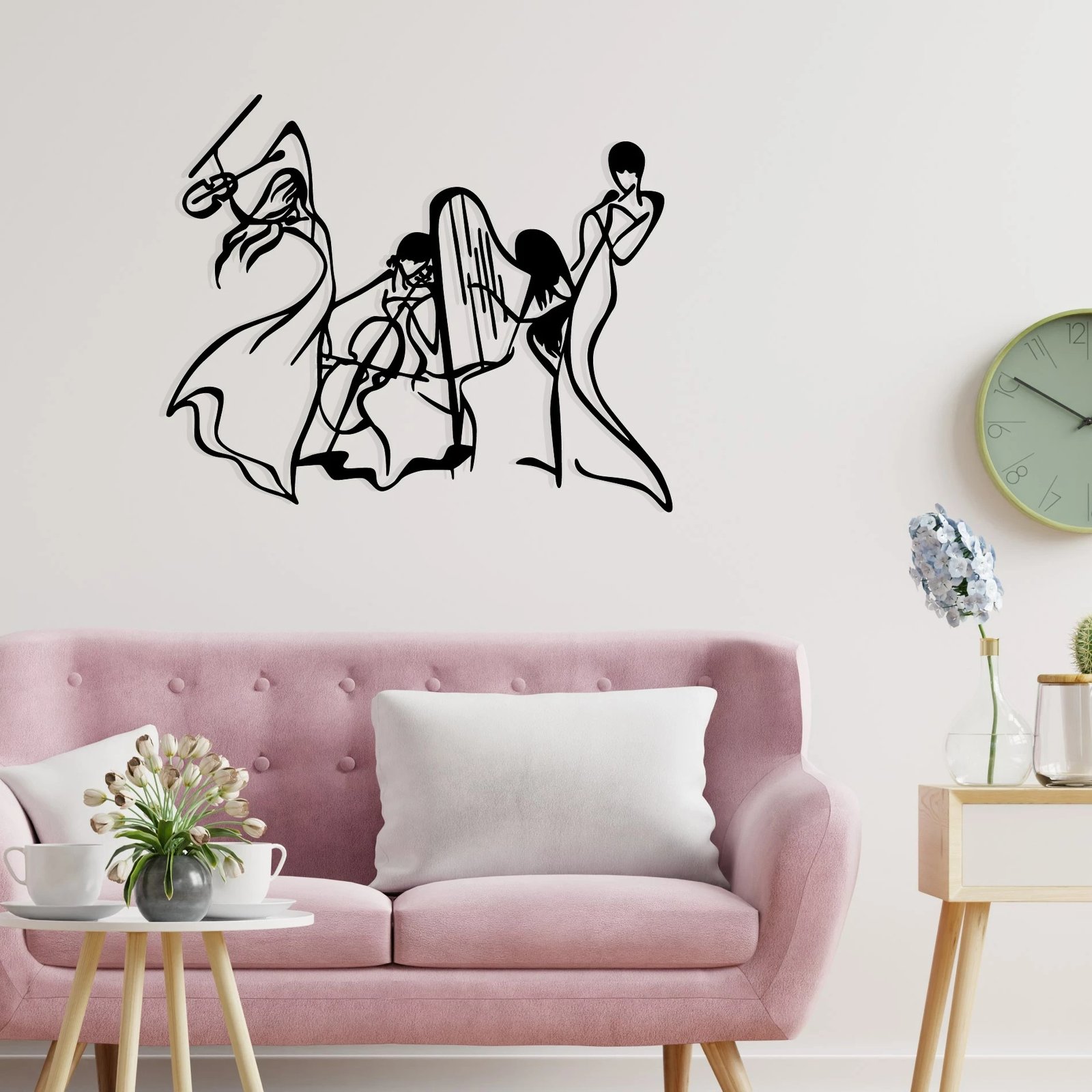 Aksesor dekorativ metalik për mur, Wallity Alba M, ngjyrë e zezë, 94x78cm