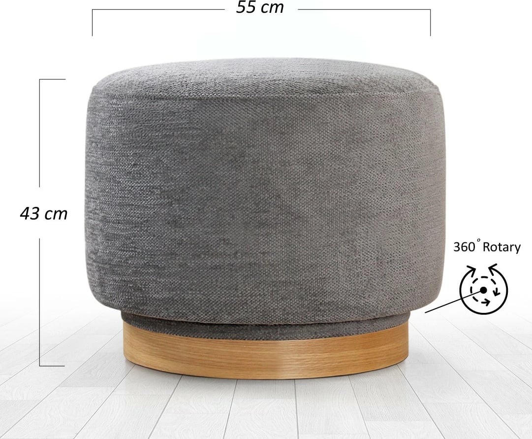 Puf Atelier del Sofa, rrotullues, ngjyrë gri