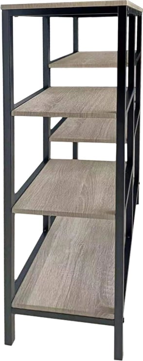 Raft librash File, i shkurtër, sonoma e zezë, 70x30x109 cm