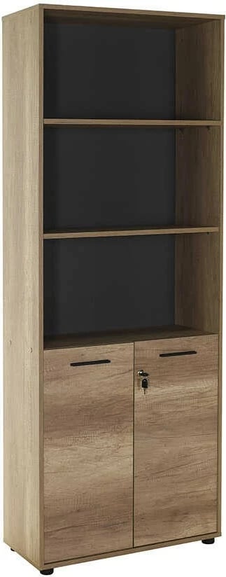 Raft librash Hanah Home, Nkt-552-Tt-1, ngjyrë arre e çelët, 72x187x34cm