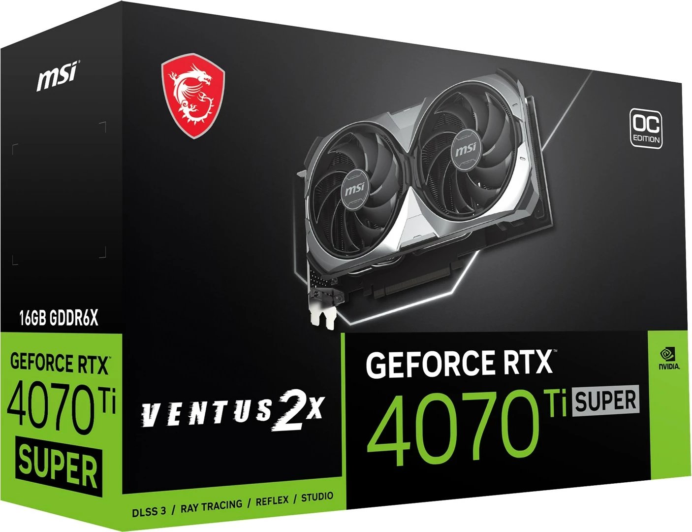 Kartë grafike MSI, VENTUS GeForce RTX 4070 Ti SUPER, 16G 2X OC