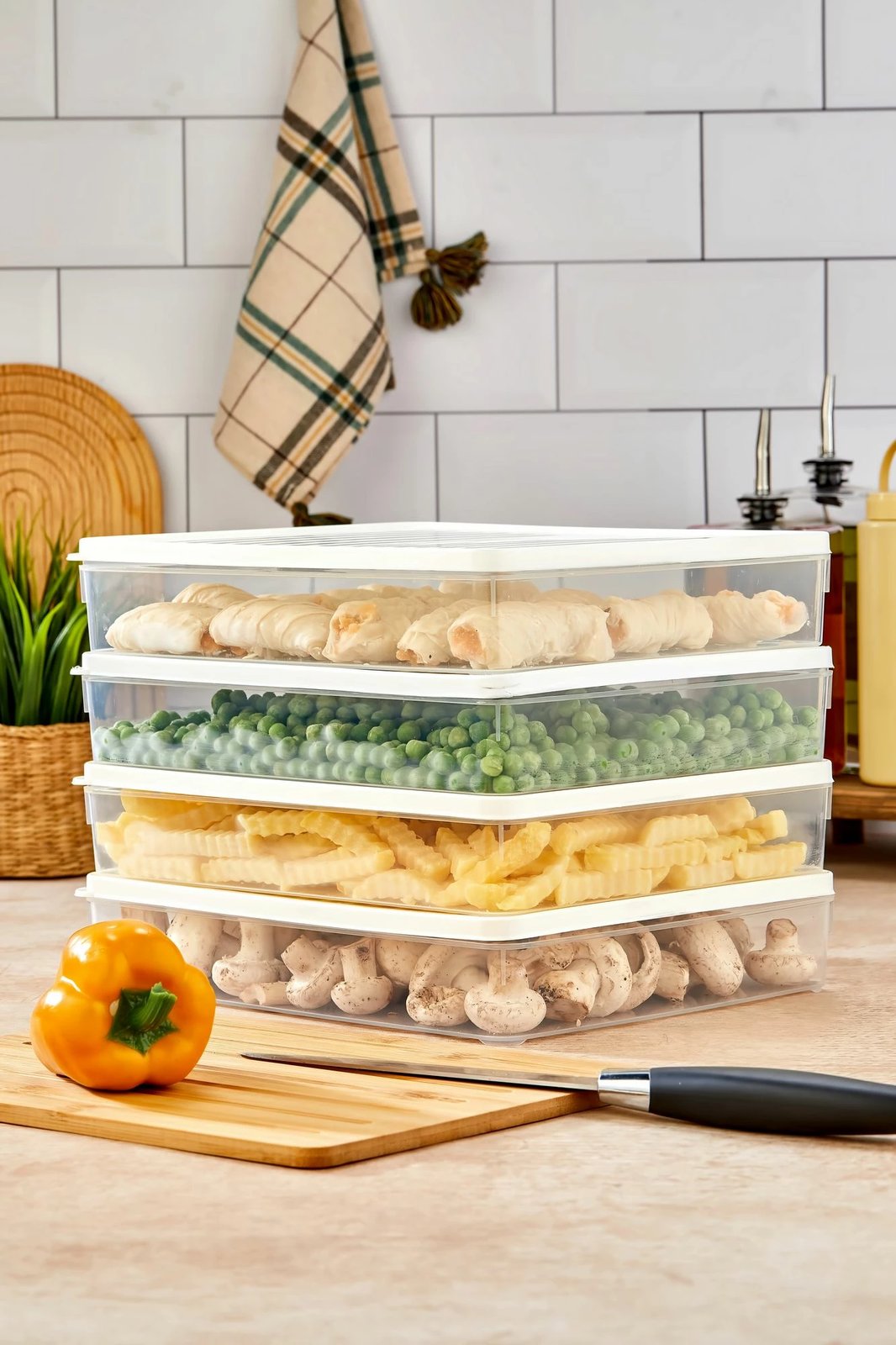 Set kuti plastike për organizim, të bardha, 4 copë, VİTABOX4'LÜ-BEYAZ, 2.8L