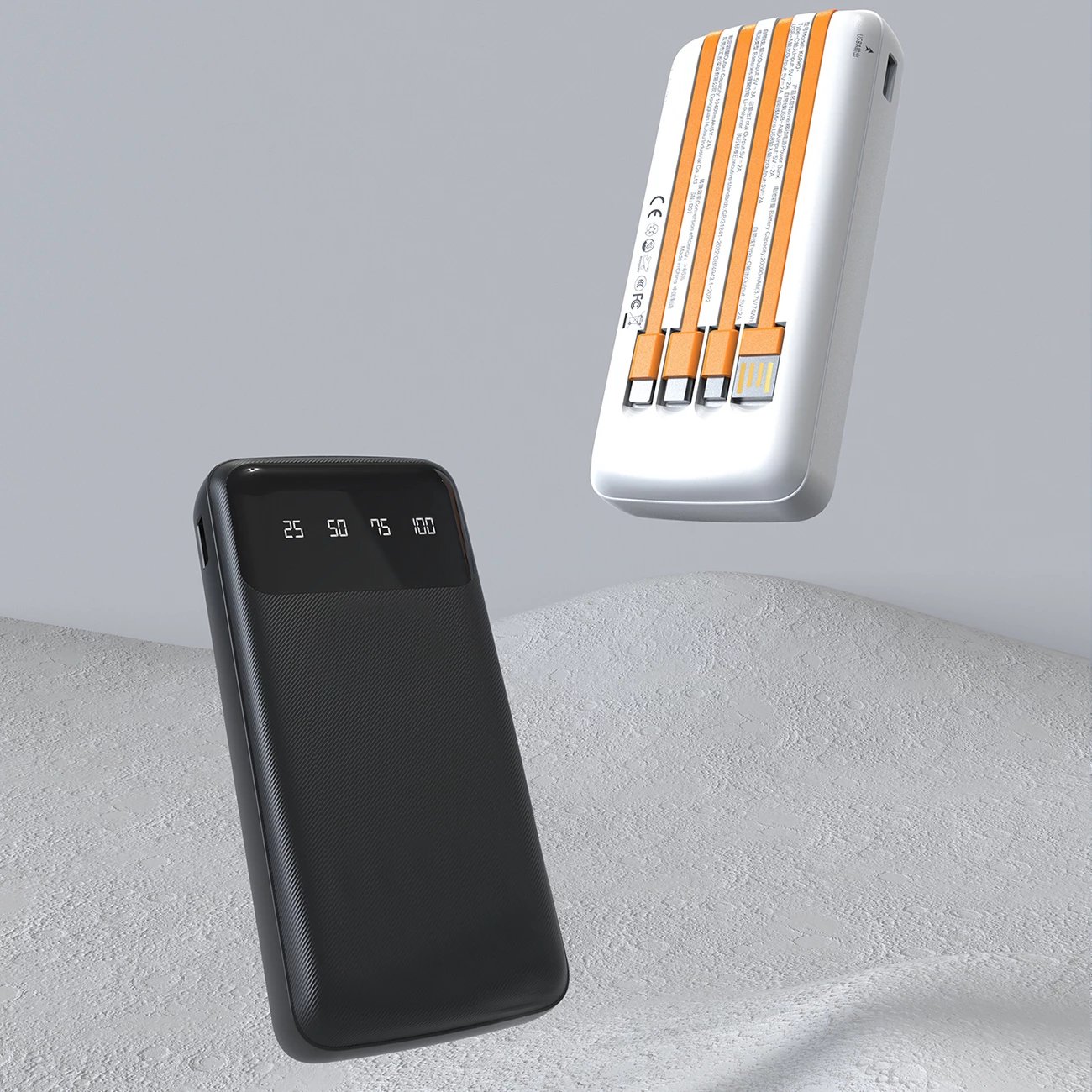 Powerbank Dudao K6Pro 10000 mAh, 5 porta dalje, kabllo të integruara USB-C/micro USB/Lightning, 15 W 3 A, e zezë