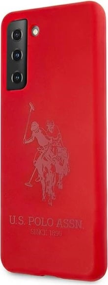 Mbështjellës U.S. Polo Assn. USHCS21MSLHRTRE për Samsung Galaxy S21+, silikon, i kuq