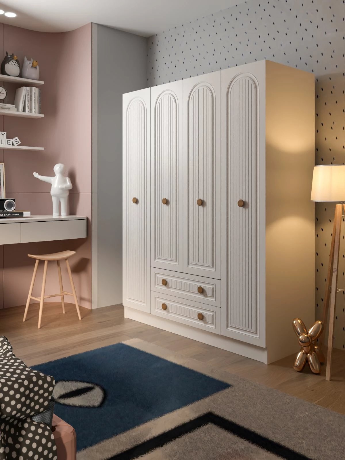 Dollap Skye Decor, i bardhë, Tavero