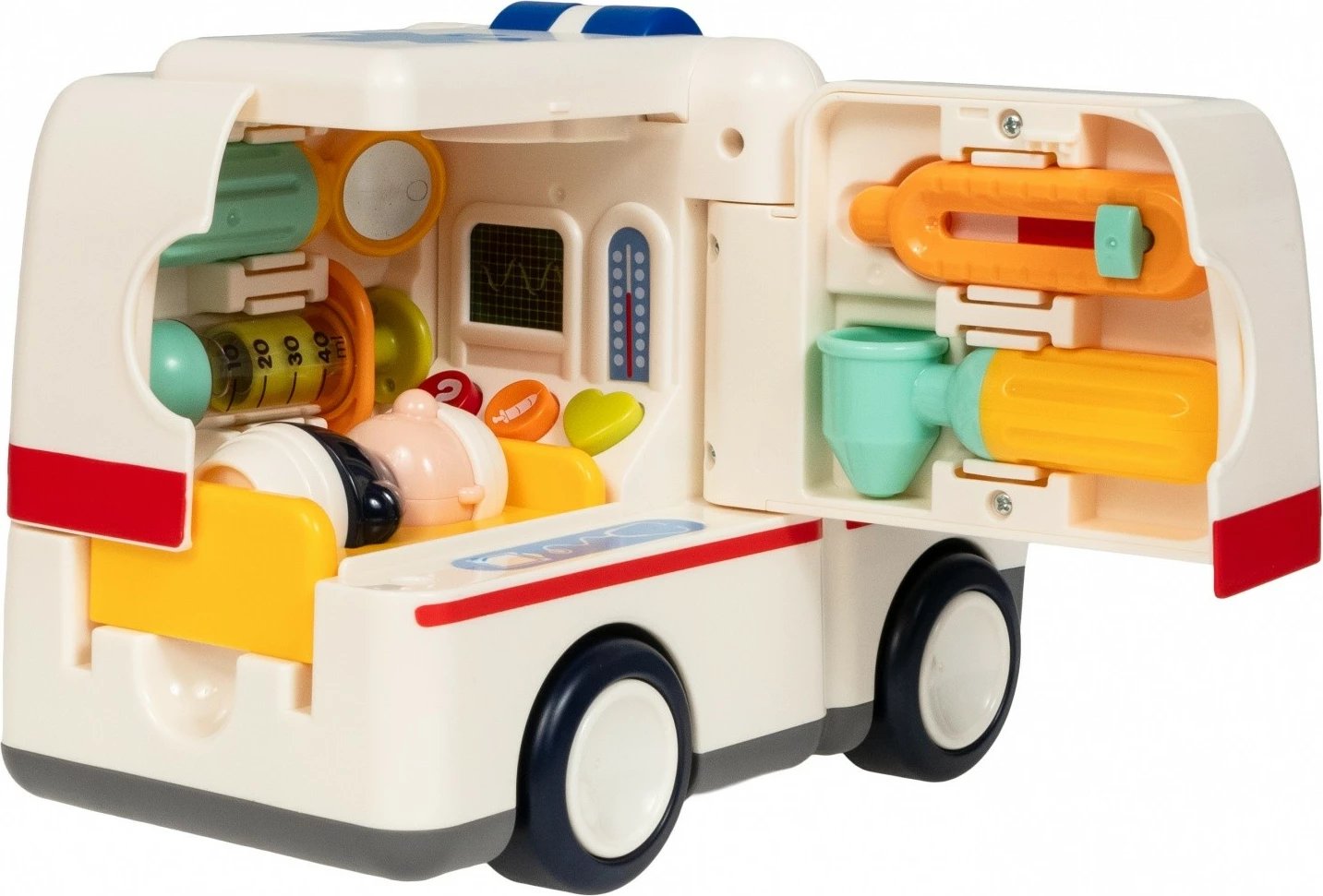 Lodër ambulancë Smily Play Hola E9997, muzikë dhe drita, shumëngjyrëshe