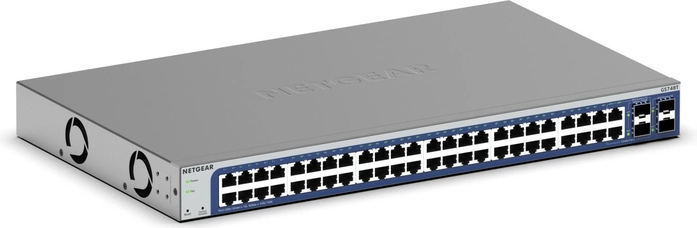 Switch i menaxhuar Netgear GS748T-600EUS, 48 porte Gigabit, 4 porte SFP, Rackmount