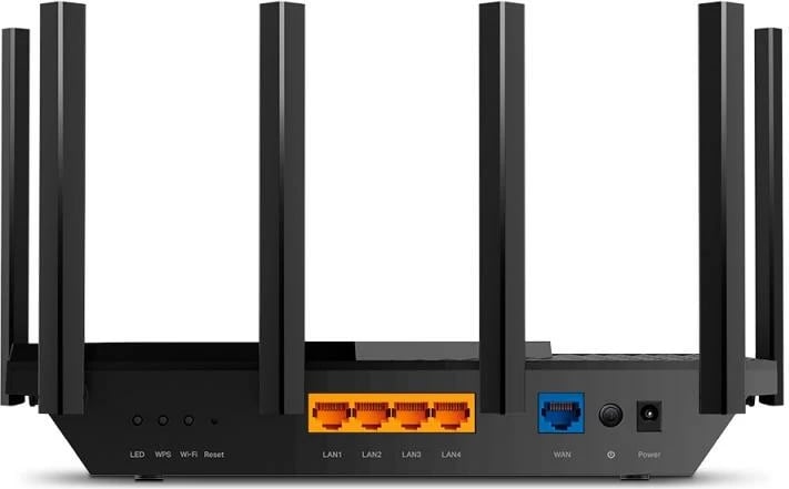 Router Wi‑Fi, TP-Link Archer AX72, deri 1 Gbps, 3–6 porta, e zezë