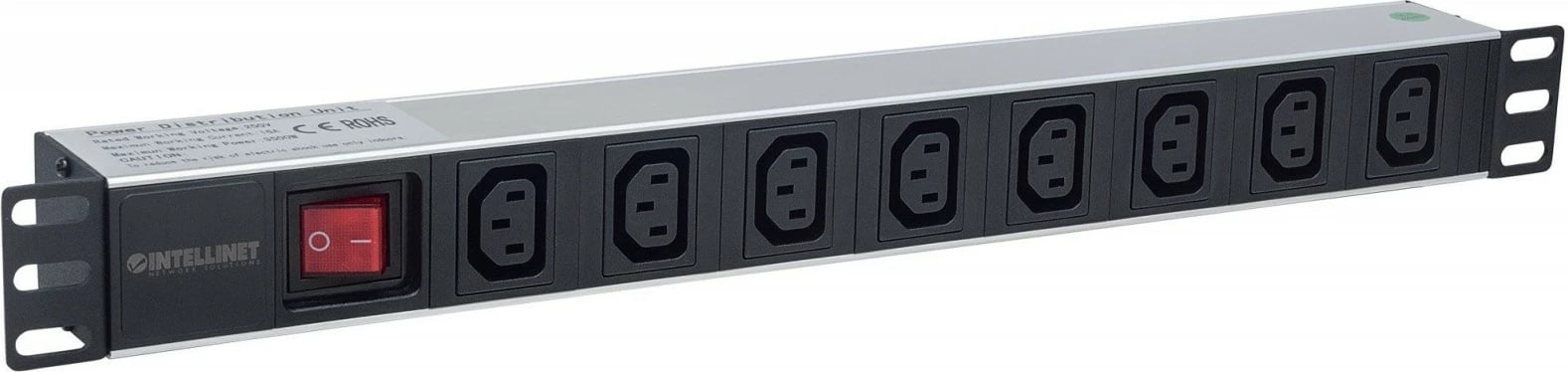 Prizë rack Intellinet 163620, 8 dalje C13, 1U, kabllo 2m, e zezë