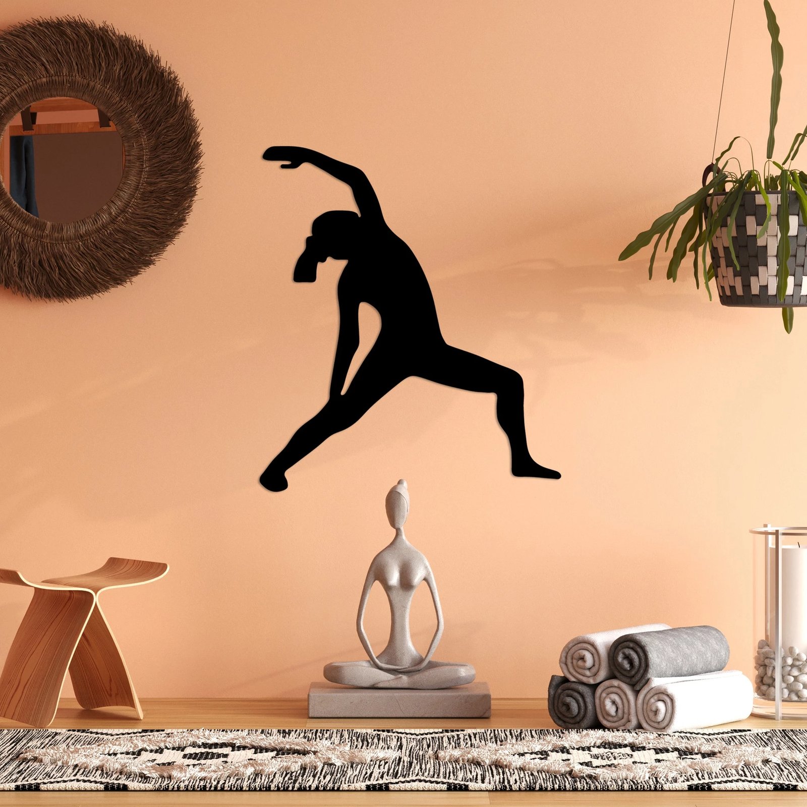 Aksesor dekorativ metalik për mur, Wallity, Yoga 5