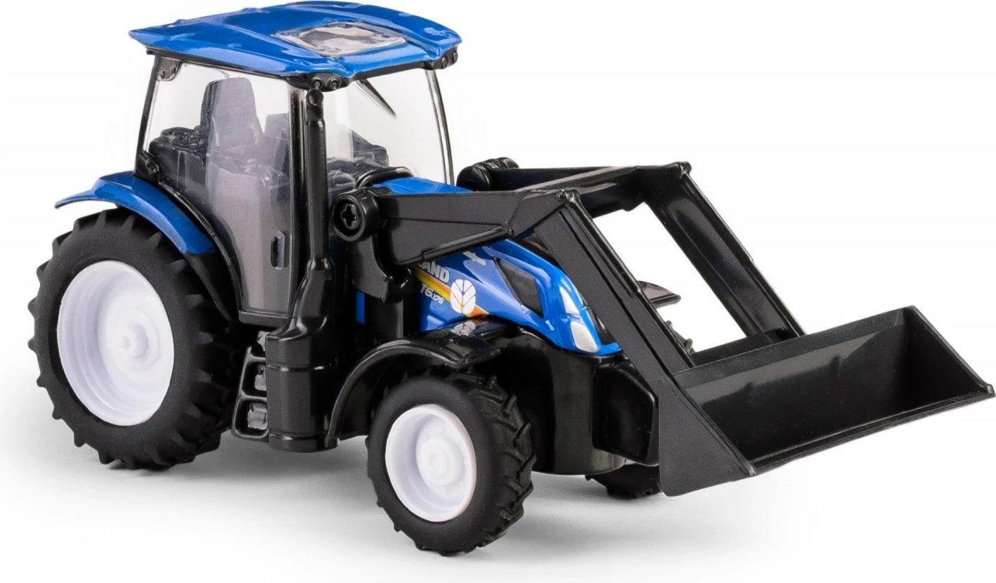 Traktor lodër Daffi New Holland T6 me rimorkio, metal dhe plastikë, Blu e Zi