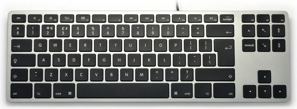 Tastierë Matias FK308L për Mac, alumini, RGB, me kabllo, Space Gray