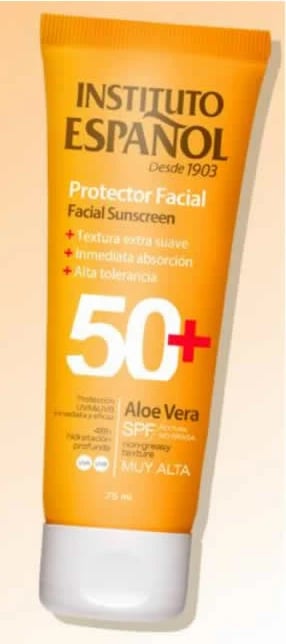 Krem mbrojtës për fytyrë Instituto Español Aloe Vera SPF50 unisex 75ml