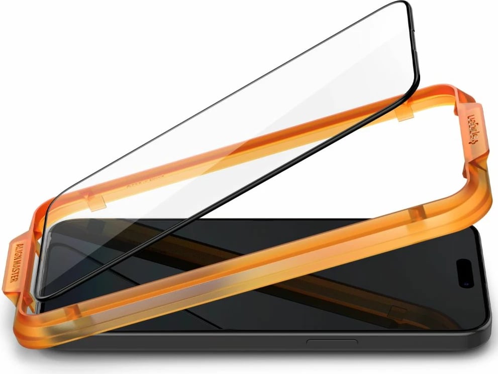 Xham mbrojtës Spigen Glass tR AlignMaster për iPhone 15, 2 copë, i zi