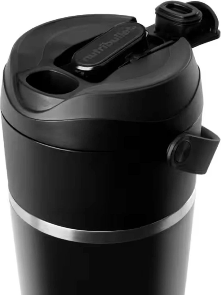 Blender portabel, NutriBullet NBP016B, bateri USB-C 11.1V, kupë inox 590 ml, 14+ cikle, e zezë