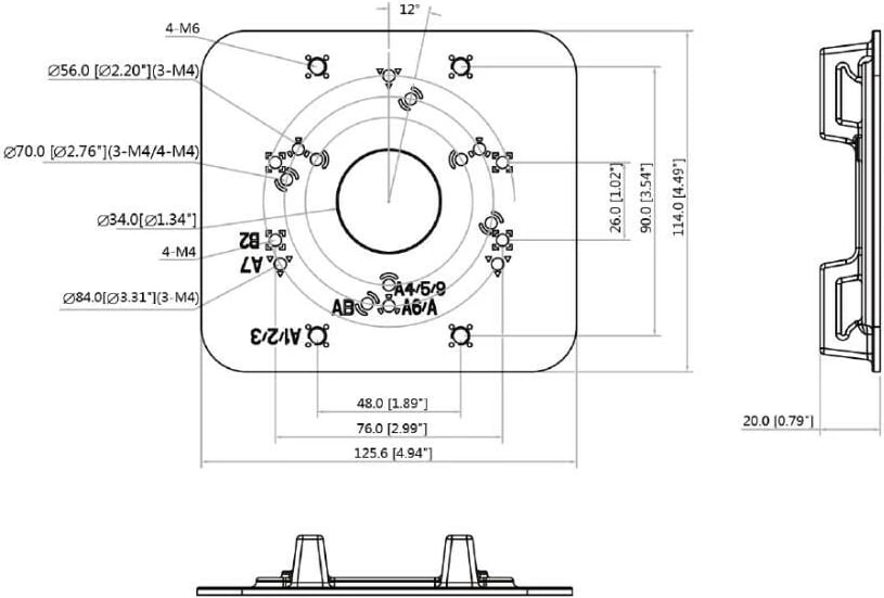 Adapter për kamerë Dahua PFA152-E, për shtyllë, i bardhë