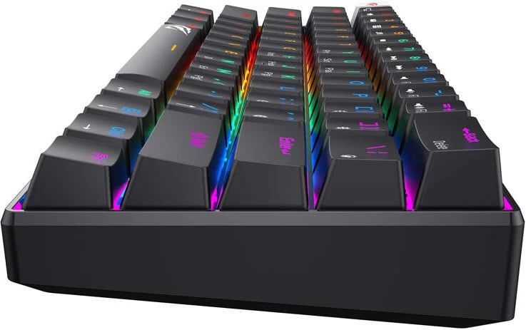 Tastierë mekanike Havit KB903L me kabllo, 61 taste, RGB, e zezë