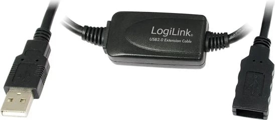 Zgjatës USB LogiLink, 10m, i zi