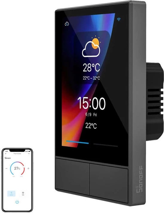 Panel i mençur Sonoff NSPanel-US, WiFi, 120mm, i zi
