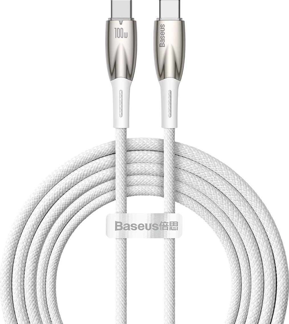 Kabllo USB-C Baseus CADH000802, 2m, 100W, 5A, e bardhë