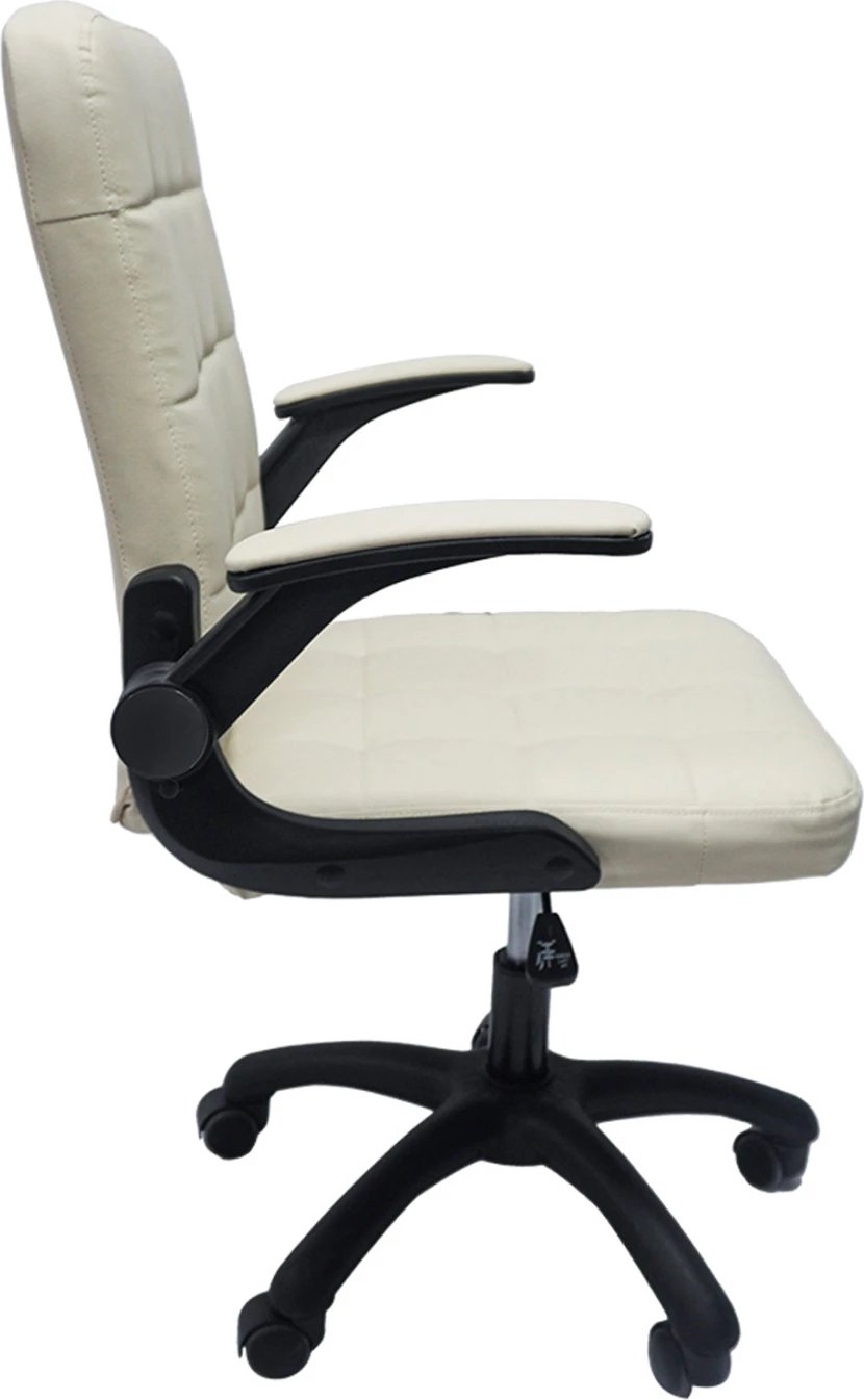 Karrige për zyre PORTIMA FH1197.04, PVC bezhë, kornizë dhe bazë najloni e zezë, 69x53x98H cm