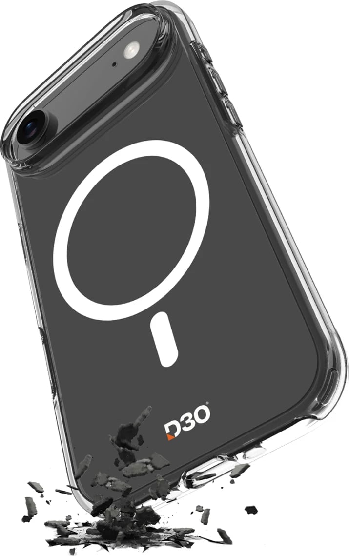 Mbështjellës Puro Impact Clear D3O për iPhone 17 Air, MagSafe, Transparent