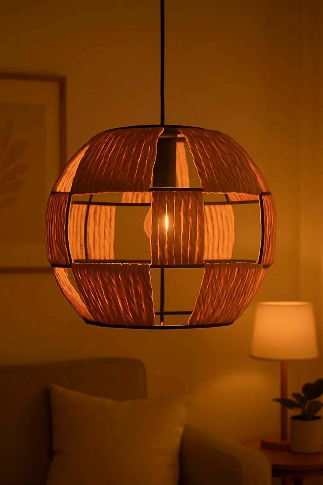 Llambë tavani Opviq, kapak Rafia, BK079, ngjyrë ecru