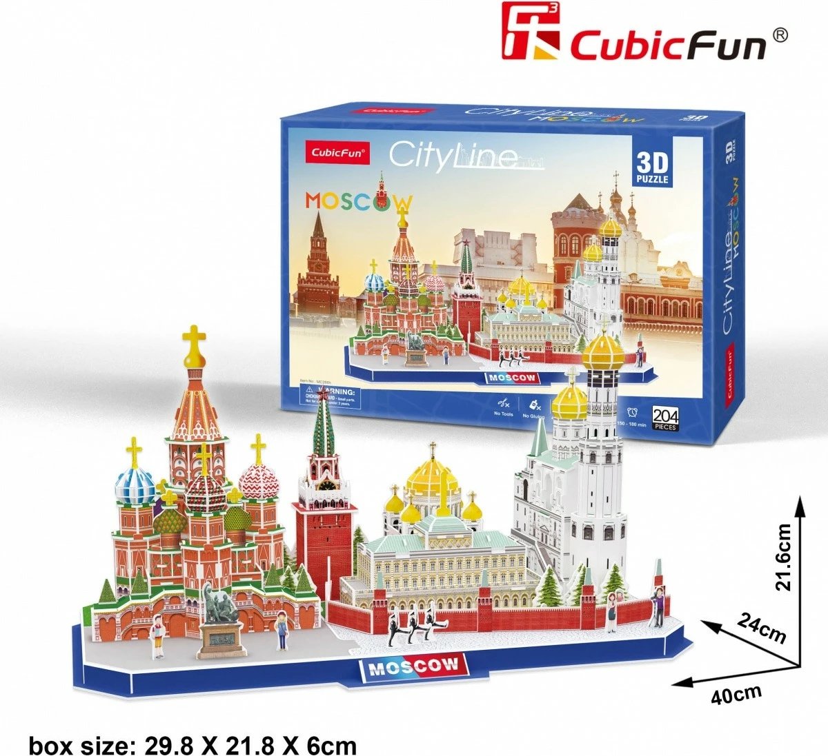 Puzzle 3D Cubic Fun City Line Moscow, 204 pjesë